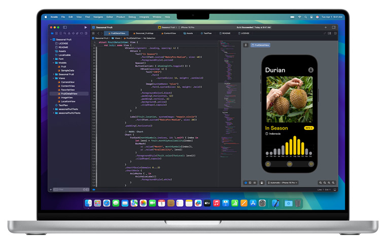 Een open Mac met de Xcode-app.