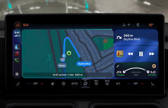 汽車內的 CarPlay 展示全新設計