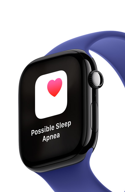 睡眠時無呼吸の通知が表示されているApple Watchの画面