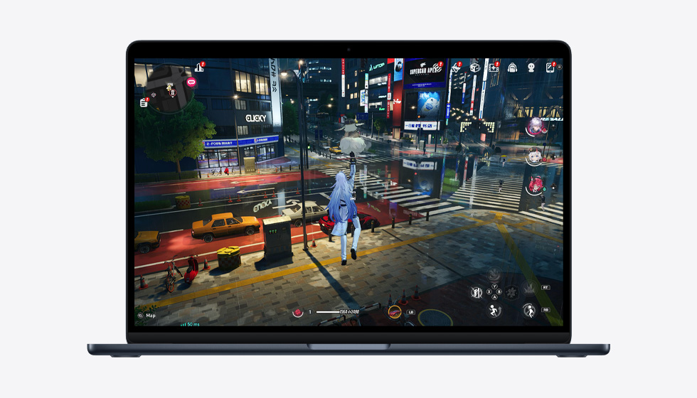 MacBook Air screen showing gaming to demonstrate M5 chip capabilities