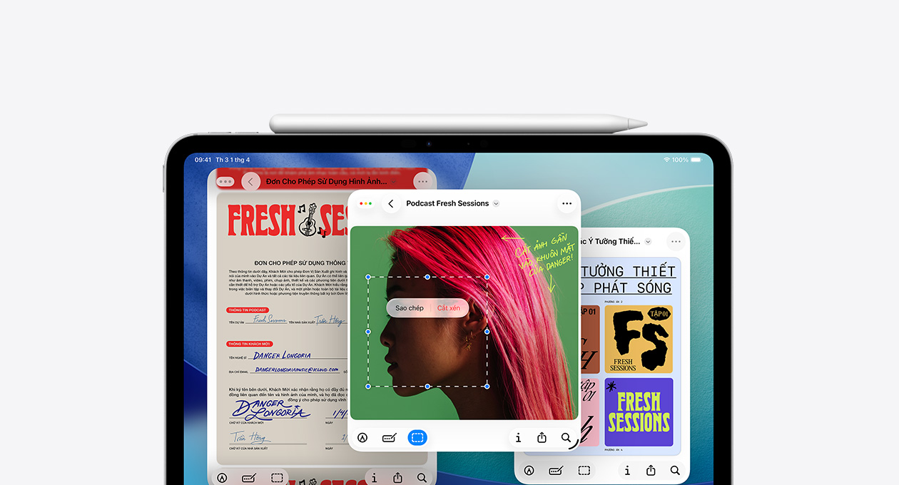 iPad đang hiển thị ứng dụng Xem Trước mới